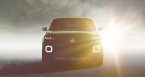 VW VERÖFFENTLICHTE EIN FOTO EINES NEUEN KLEINEN SUV, DER IN GENF ENTHÜLLT WERDEN SOLL. BILDQUELLE: VOLKSWAGEN