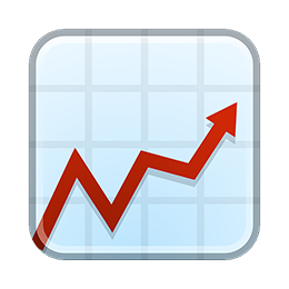 Ikone: Ein Chart mit steigenden Aktienkursen
